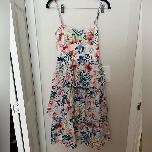 Amanda Uprichard - Rosalia Dress White Floral size MEDIUM - $260 - LIKE NEW - Picture 5 of 8